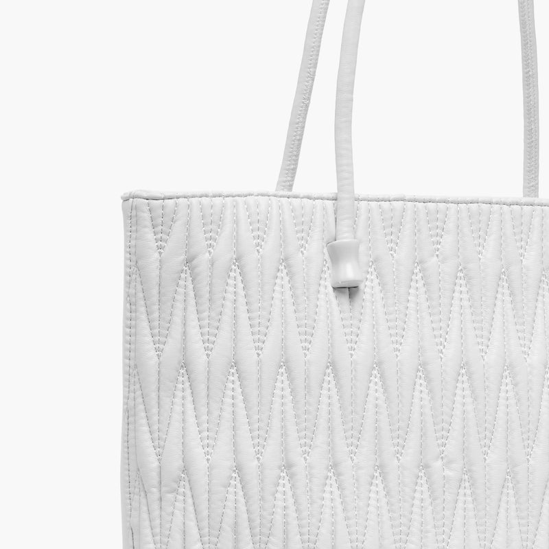 Adore Quilted White Tote Bag for Women - Image 4